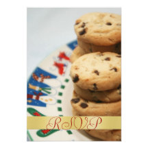 Chocolate Cookies Holiday Gold RSVP Invitation
