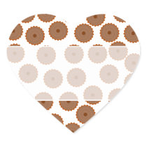 Chocolate Cupcake Pattern. Heart Stickers