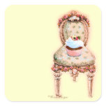Chocolate Cupcake Pink French Chair Sticker