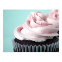 Chocolate Cupcake Pink Vanilla Frosting Postcard
