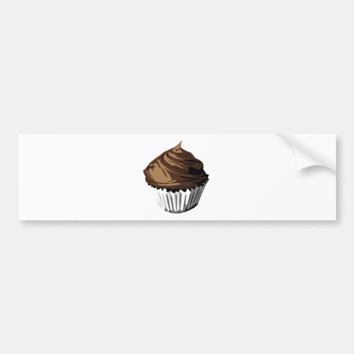 Chocolate cupcake template products bumper stickers