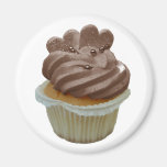 Chocolate Cupcake with Hearts Refrigerator Magnets