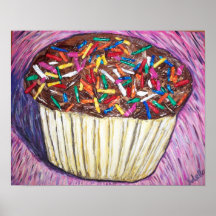 "Chocolate Cupcake With Sprinkles" Print