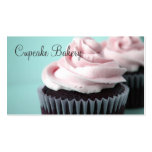 Chocolate Cupcakes Pink Vanilla Frosting Business Cards