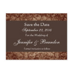 Chocolate Damask Save The Date Postcard