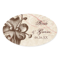 Chocolate Damask Swirl Favour Gift Tag or Seals