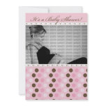 Chocolate Darling Pink Dots Baby Shower Invitation