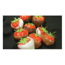 Chocolate dipped strawberries business cards