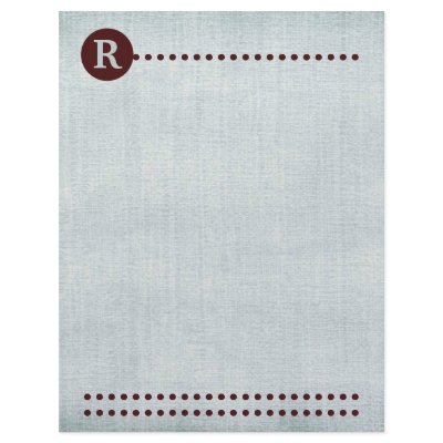 "Chocolate Dots on Blue Monogrammed" Letterhead Design by cowboyannie