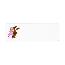 Chocolate Easter Bunny Return Address Labels