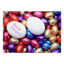 Chocolate eggs easter greeting italian greeting cards