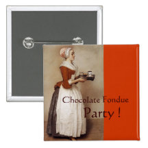 CHOCOLATE FONDUE DINNER PARTY BUTTON