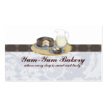 Chocolate frosted cake slice milk baking busine... business cards