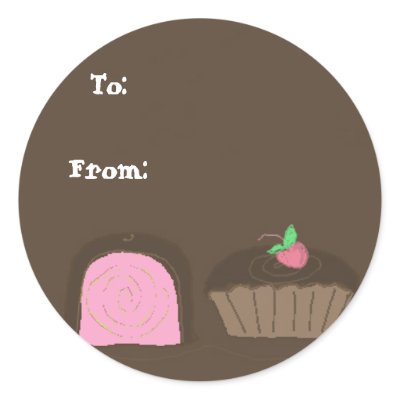 Chocolate Gift Tag Round Stickers by seashell2