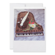 Chocolate grand piano personalized invitations