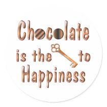Chocolate Happiness Round Stickers