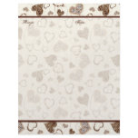 Chocolate Hearts Bridal  Wedding Gift Recipe Pages Custom Letterhead