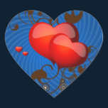 Chocolate Hearts on Blue Stickers