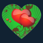 Chocolate Hearts on Green Stickers