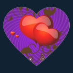 Chocolate Hearts on Purple Stickers