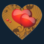 Chocolate Hearts on Tan Stickers