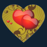 Chocolate Hearts on Yellow Stickers