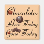 CHOCOLATE - HERE TODAY -- GONE TODAY FRIDGE MAGNET