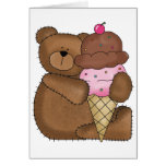 Chocolate Ice Cream Teddy Greeting Cards