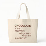 chocolate-is-the-answer tote bags