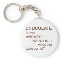 chocolate-is-the-answer key chain