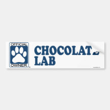 Chocolate Lab Blue Bumper Sticker