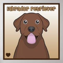 Chocolate Lab Cartoon Posters