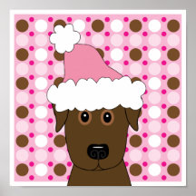Chocolate Lab Cute Winter Poster