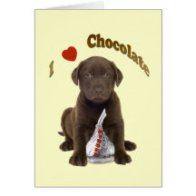 Chocolate Lab - I Love Chocolate Kisses Cards