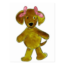 Chocolate Lab Pink Bows Postcards