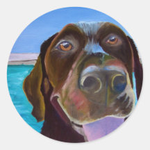 Chocolate Lab Set Round Sticker