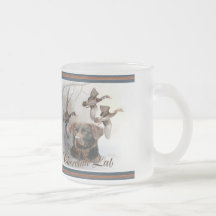 Chocolate  Lab w pheasants Mug