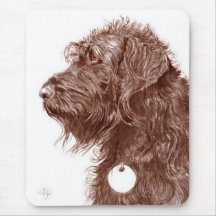 Chocolate Labradoodle  MOusepad