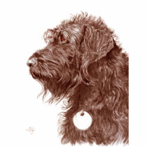 Chocolate Labradoodle Sculpture Photo Cutout