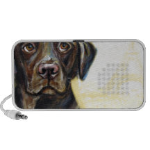 Chocolate Labrador in Paris Travel Speaker