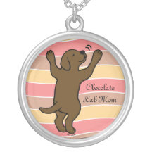 Chocolate Labrador Puppy Hug Cartoon Jewelry