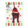 Chocolate Labrador Puppy & Santa Hat Christmas