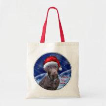 Chocolate Labrador Retriever Christmas Gifts Tote Bags