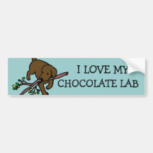 Chocolate Labrador Sand Letters Cartoon Bumper Stickers