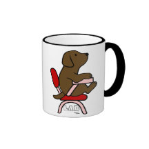 Chocolate Labrador Student 1 Cartoon Coffee Mug