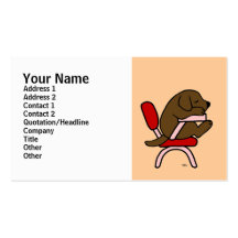 Chocolate Labrador Student 2 Cartoon Business Card