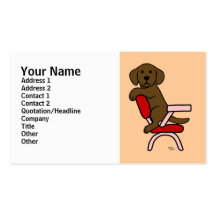 Chocolate Labrador Student 3 Cartoon Business Card