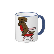 Chocolate Labrador Student 3 Cartoon Mug