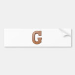 Chocolate letter G Bumper Sticker