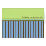 Chocolate & Lime Baby Boy Birth Announcement Greeting Card